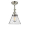 Cone Semi-Flush Mount shown in the Polished Nickel finish with a Seedy shade