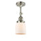 Bell Semi-Flush Mount shown in the Polished Nickel finish with a Matte White shade