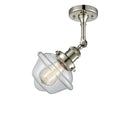 Oxford Semi-Flush Mount shown in the Polished Nickel finish with a Clear shade