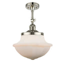 Oxford Semi-Flush Mount shown in the Polished Nickel finish with a Matte White shade