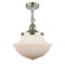 Oxford Semi-Flush Mount shown in the Polished Nickel finish with a Matte White shade