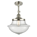 Oxford Semi-Flush Mount shown in the Polished Nickel finish with a Seedy shade