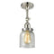 Bell Semi-Flush Mount shown in the Polished Nickel finish with a Seedy shade