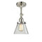 Cone Semi-Flush Mount shown in the Polished Nickel finish with a Clear shade