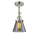 Cone Semi-Flush Mount shown in the Polished Nickel finish with a Plated Smoke shade