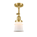 Canton Semi-Flush Mount shown in the Satin Gold finish with a Matte White shade