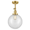 Beacon Semi-Flush Mount shown in the Satin Gold finish with a Clear shade