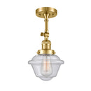 Oxford Semi-Flush Mount shown in the Satin Gold finish with a Seedy shade