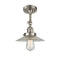 Halophane Semi-Flush Mount shown in the Brushed Satin Nickel finish with a Clear Halophane shade