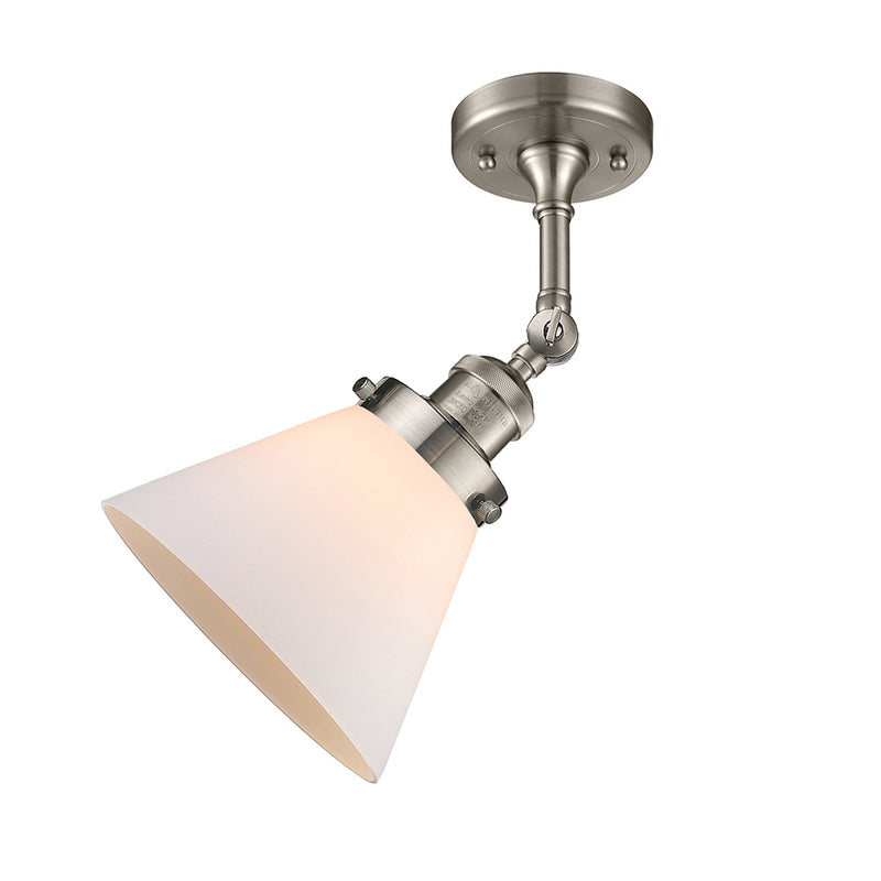 Innovations Lighting Large Cone 1 Light Semi-Flush Mount Part Of The Franklin Restoration Collection 201F-SN-G41-LED