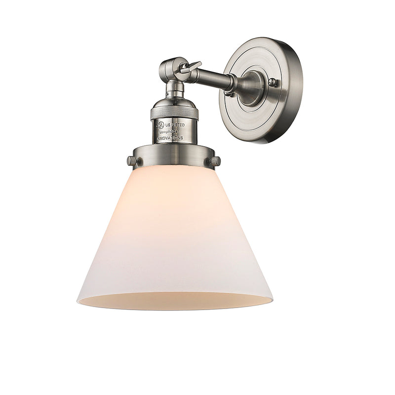 Innovations Lighting Large Cone 1 Light Semi-Flush Mount Part Of The Franklin Restoration Collection 201F-SN-G41-LED