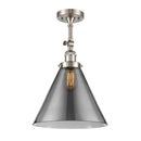 Cone Semi-Flush Mount shown in the Brushed Satin Nickel finish with a Plated Smoke shade