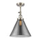 Cone Semi-Flush Mount shown in the Brushed Satin Nickel finish with a Plated Smoke shade