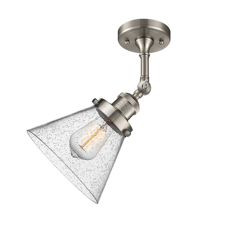 Innovations Lighting Large Cone 1 Light Semi-Flush Mount Part Of The Franklin Restoration Collection 201F-SN-G44