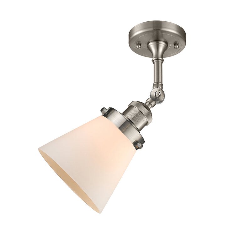 Innovations Lighting Small Cone 1 Light Semi-Flush Mount Part Of The Franklin Restoration Collection 201F-SN-G61