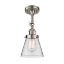 Cone Semi-Flush Mount shown in the Brushed Satin Nickel finish with a Clear shade