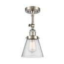 Cone Semi-Flush Mount shown in the Brushed Satin Nickel finish with a Seedy shade