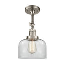 Bell Semi-Flush Mount shown in the Brushed Satin Nickel finish with a Clear shade