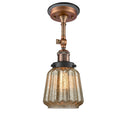 Chatham Semi-Flush Mount shown in the Antique Copper finish with a Mercury shade