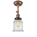 Canton Semi-Flush Mount shown in the Antique Copper finish with a Seedy shade