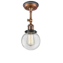 Beacon Semi-Flush Mount shown in the Antique Copper finish with a Clear shade