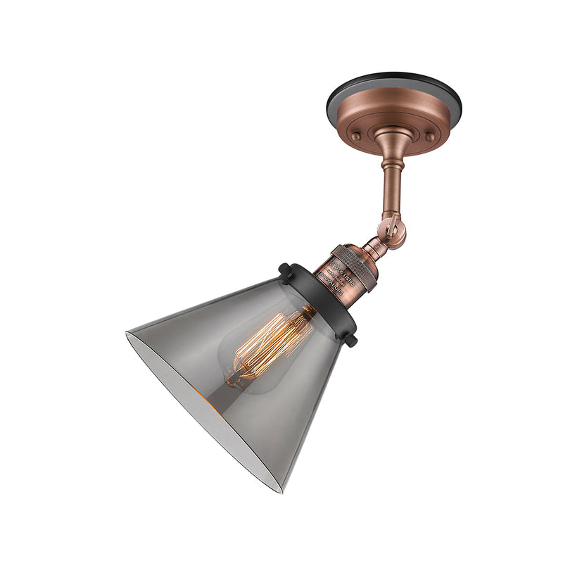 Innovations Lighting Large Cone 1 Light Semi-Flush Mount Part Of The Franklin Restoration Collection 201FBP-ACBK-G43