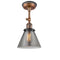 Cone Semi-Flush Mount shown in the Antique Copper finish with a Plated Smoke shade