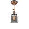 Bell Semi-Flush Mount shown in the Antique Copper finish with a Plated Smoke shade