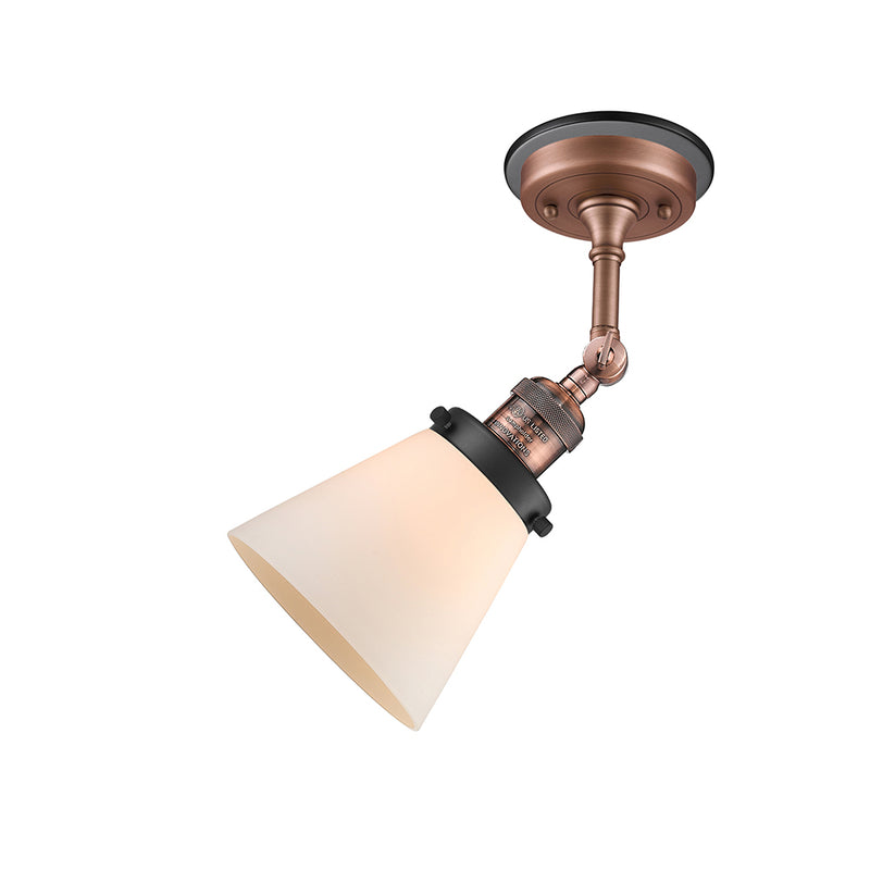 Innovations Lighting Small Cone 1 Light Semi-Flush Mount Part Of The Franklin Restoration Collection 201FBP-ACBK-G61