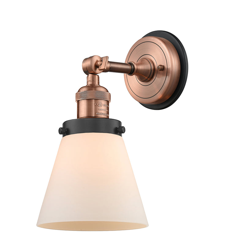 Innovations Lighting Small Cone 1 Light Semi-Flush Mount Part Of The Franklin Restoration Collection 201FBP-ACBK-G61