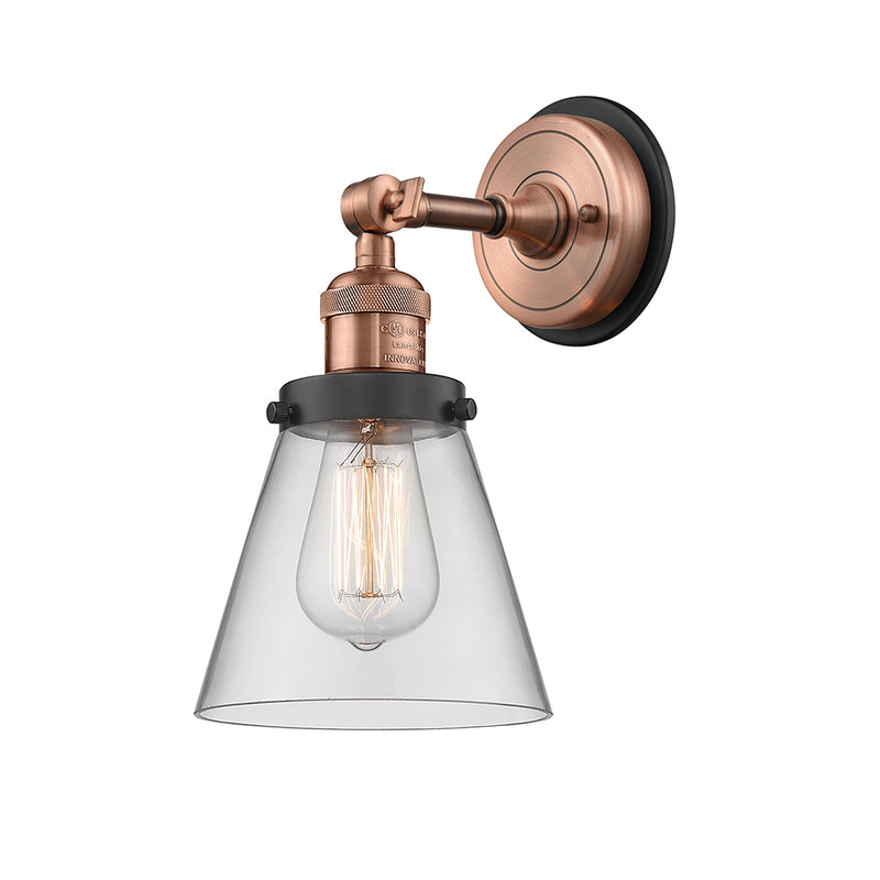 Innovations Lighting Small Cone 1 Light Semi-Flush Mount Part Of The Franklin Restoration Collection 201FBP-ACBK-G62