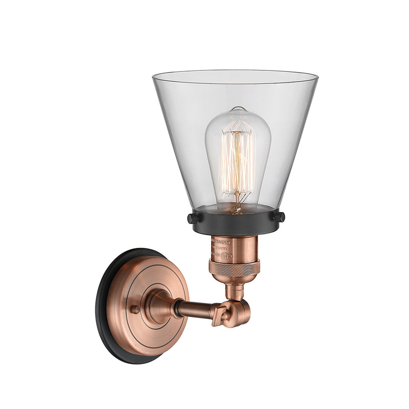 Innovations Lighting Small Cone 1 Light Semi-Flush Mount Part Of The Franklin Restoration Collection 201FBP-ACBK-G62