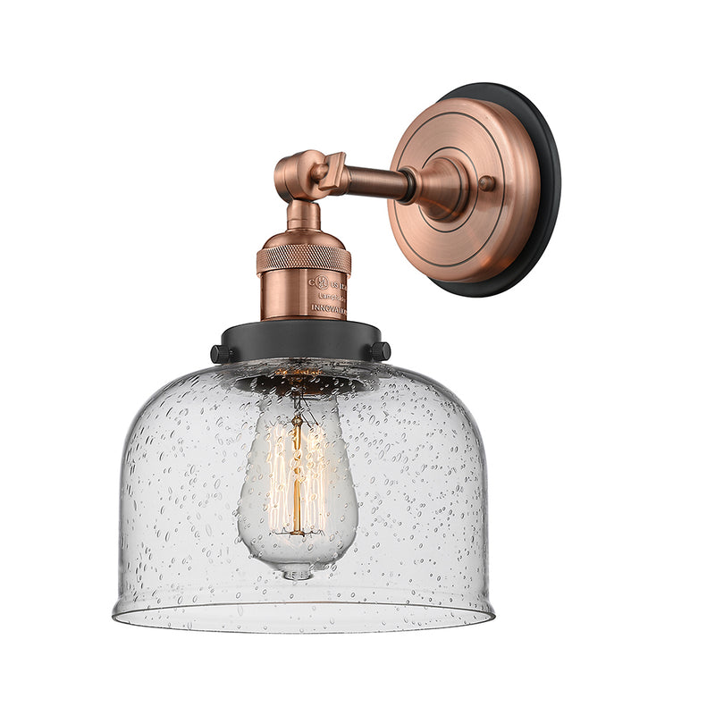 Innovations Lighting Large Bell 1 Light Semi-Flush Mount Part Of The Franklin Restoration Collection 201FBP-ACBK-G74