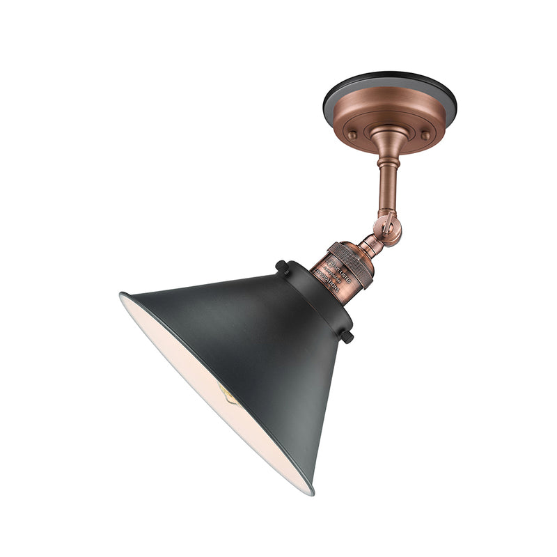 Innovations Lighting Briarcliff 1 Light Semi-Flush Mount Part Of The Franklin Restoration Collection 201FBP-ACBK-M10-BK