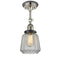 Chatham Semi-Flush Mount shown in the Polished Nickel finish with a Clear shade