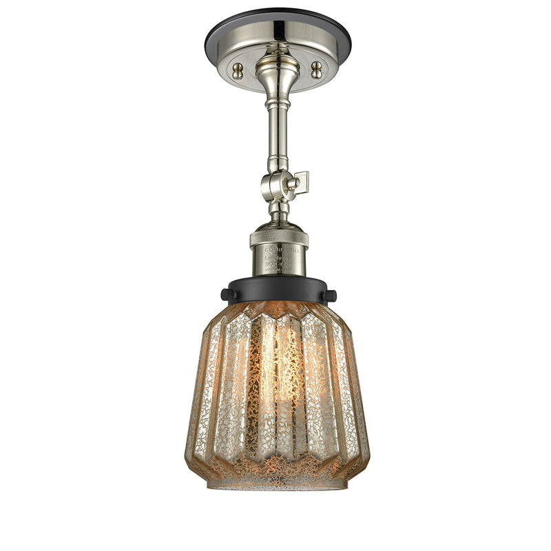 Chatham Semi-Flush Mount shown in the Polished Nickel finish with a Mercury shade