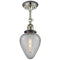 Geneseo Semi-Flush Mount shown in the Polished Nickel finish with a Clear Crackled shade