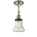 Bellmont Semi-Flush Mount shown in the Polished Nickel finish with a Seedy shade