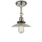 Halophane Semi-Flush Mount shown in the Polished Nickel finish with a Clear Halophane shade