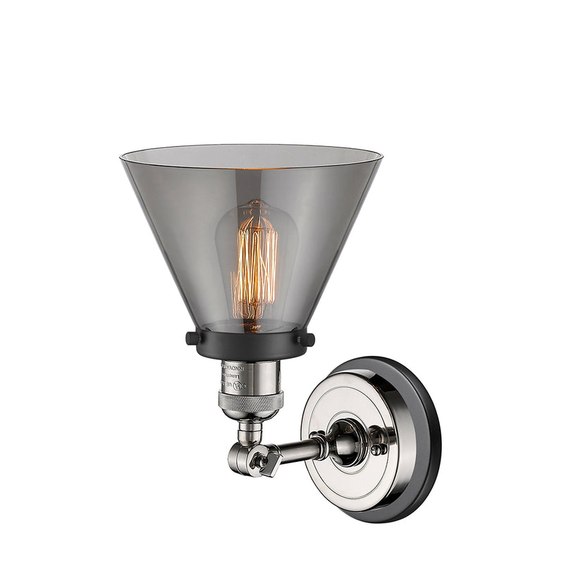 Innovations Lighting Large Cone 1 Light Semi-Flush Mount Part Of The Franklin Restoration Collection 201FBP-PNBK-G43