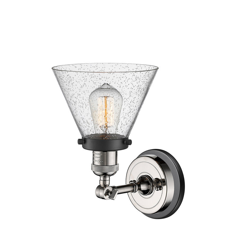 Innovations Lighting Large Cone 1 Light Semi-Flush Mount Part Of The Franklin Restoration Collection 201FBP-PNBK-G44