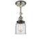 Bell Semi-Flush Mount shown in the Polished Nickel finish with a Clear shade