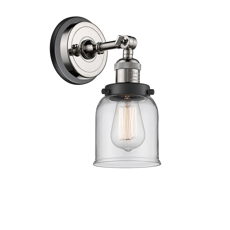 Innovations Lighting Small Bell 1 Light Semi-Flush Mount Part Of The Franklin Restoration Collection 201FBP-PNBK-G52