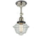 Oxford Semi-Flush Mount shown in the Polished Nickel finish with a Seedy shade