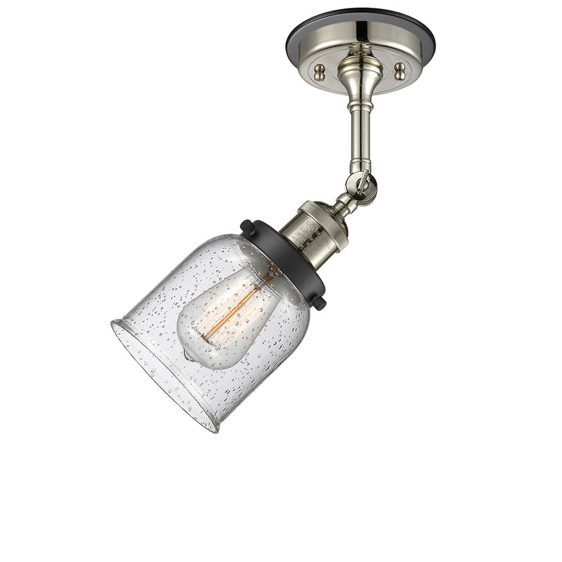 Innovations Lighting Small Bell 1 Light Semi-Flush Mount Part Of The Franklin Restoration Collection 201FBP-PNBK-G54