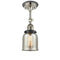 Bell Semi-Flush Mount shown in the Polished Nickel finish with a Silver Plated Mercury shade