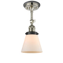 Cone Semi-Flush Mount shown in the Polished Nickel finish with a Matte White shade