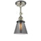 Cone Semi-Flush Mount shown in the Polished Nickel finish with a Plated Smoke shade