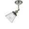 Innovations Lighting Small Cone 1 Light Semi-Flush Mount Part Of The Franklin Restoration Collection 201FBP-PNBK-G64