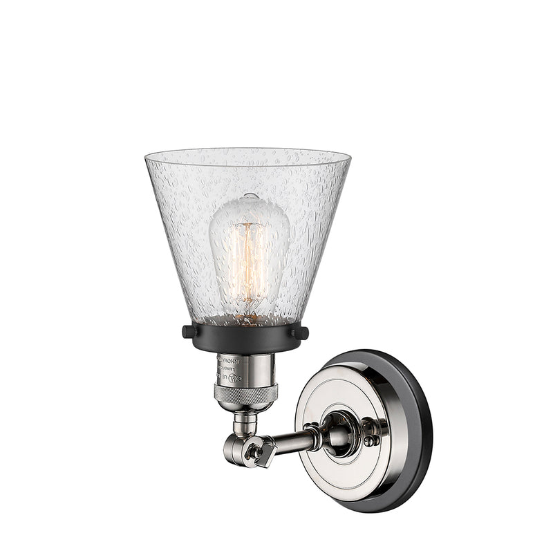 Innovations Lighting Small Cone 1 Light Semi-Flush Mount Part Of The Franklin Restoration Collection 201FBP-PNBK-G64